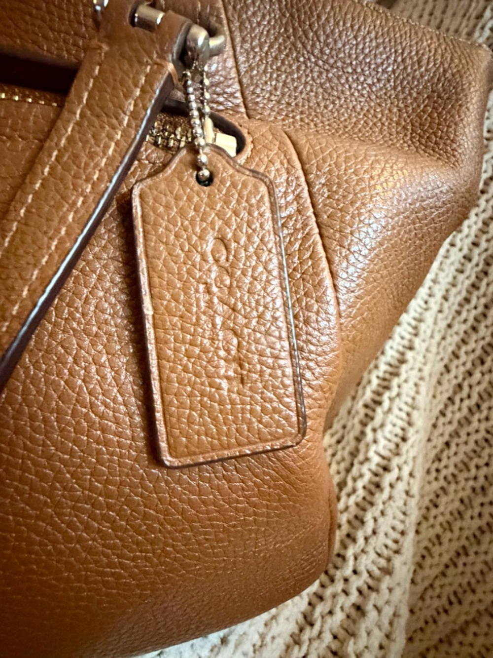 Coach Prairie Satchel Brown Pebbled Leather Crossbody Bag 34340 - Picture 5 of 15